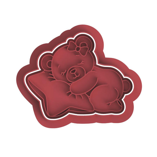 Sleeping girl bear Stamp & Cutter