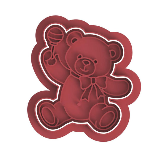 Bear Holding Rattle Stamp & Cutter