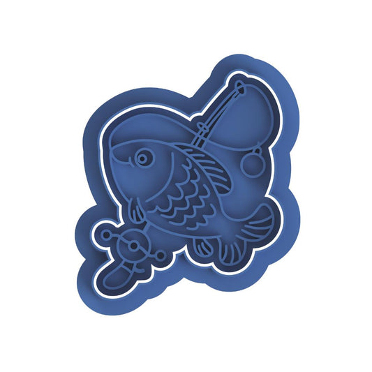 Fishing Rod with Fish Cutter/Stamp