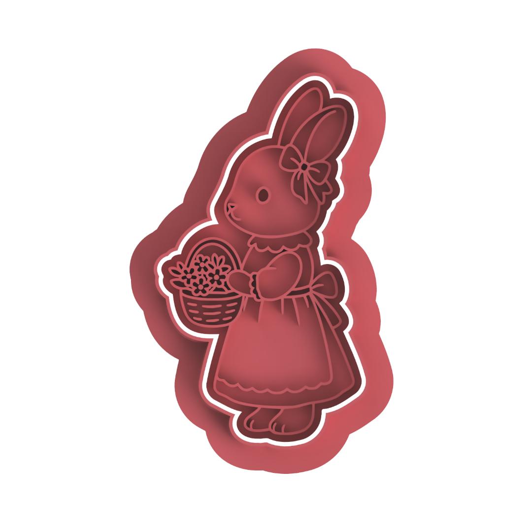 Girl Bunny Holding carrots cutter & Cutter