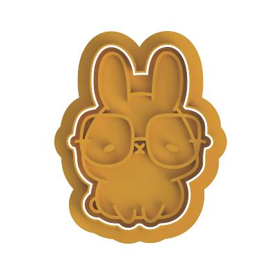 Cute Bunny with glasses  Stamp & Cutter