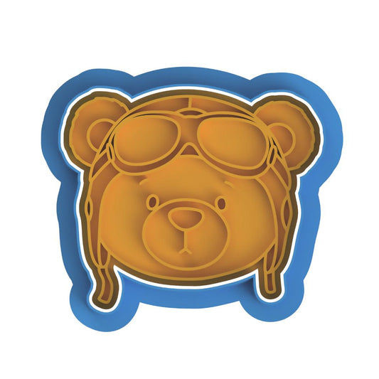 Aviator Bear head Stamp & Cutter