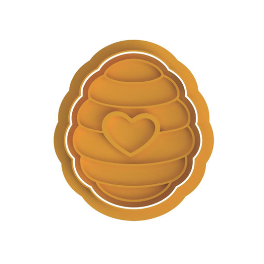 Honey Comb with Heart Stamp & Cutter