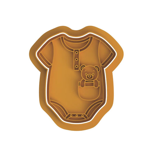 Baby onesie with bearCutter & Stamp