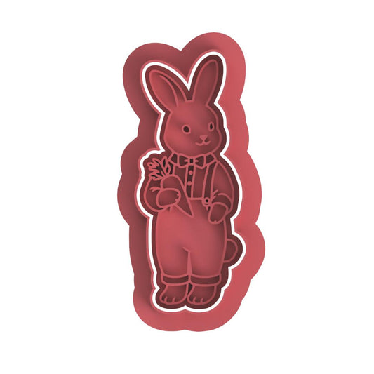 Bunny Holding Carrot Stamp & Cutter
