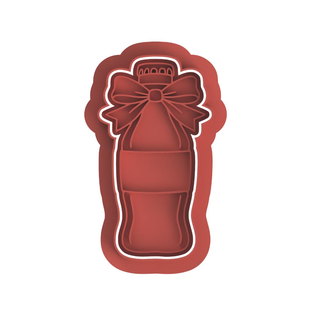 Cola Bottle with bow Stamp & Cutter