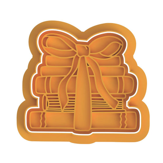 Stack of Books with Bow Stamp/Cutter