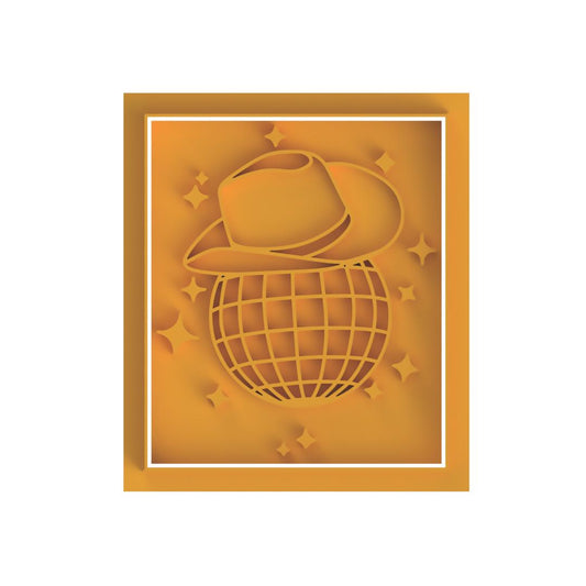 Disco Ball with Cowboy Hat Cutter/Stamp