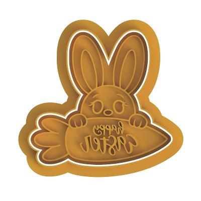 Bunny with carrot -Happy easter Stamp & Cutter
