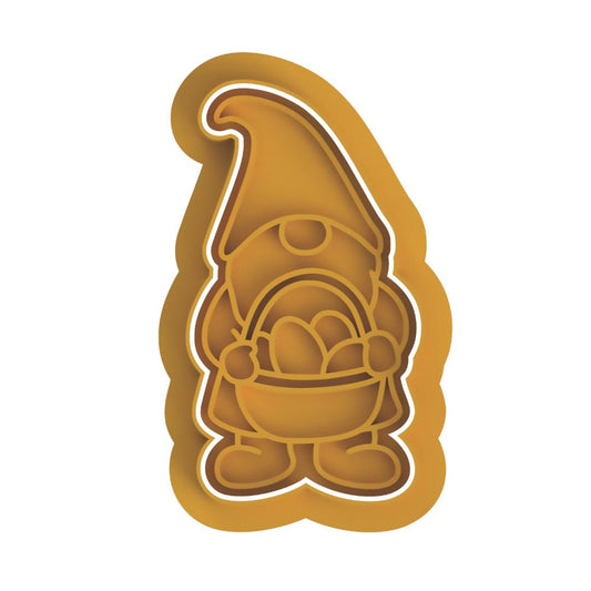 Gnome Holding Easter Basket Stamp & Cutter