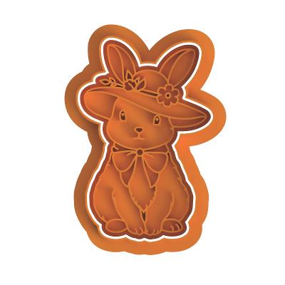 Bunny with Hat Stamp & Cutter