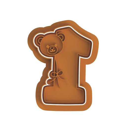 First Birthday with Bear Cutter/Stamp