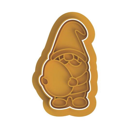 Gnome Holding egg Stamp & Cutter