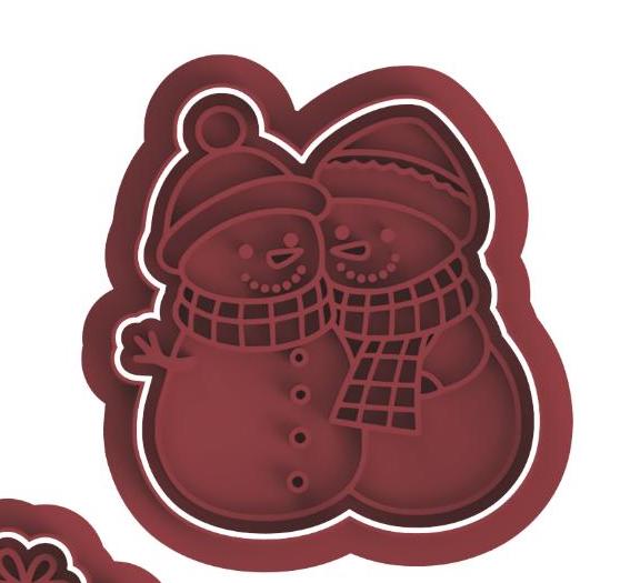 Snowman Couple Frame/cutter