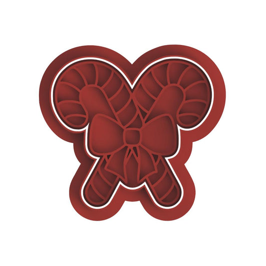 Candy Canes with bow Cutter/Stamp