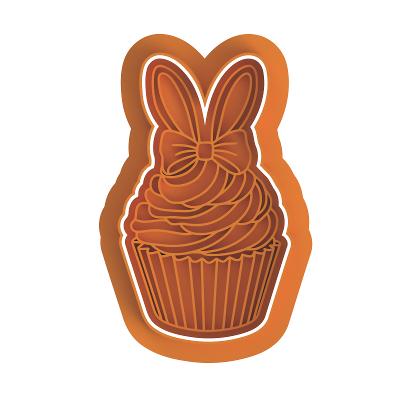 Cupcake with bunny ears Stamp & Cutter
