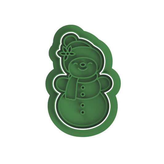 Snowman with flower Frame/cutter