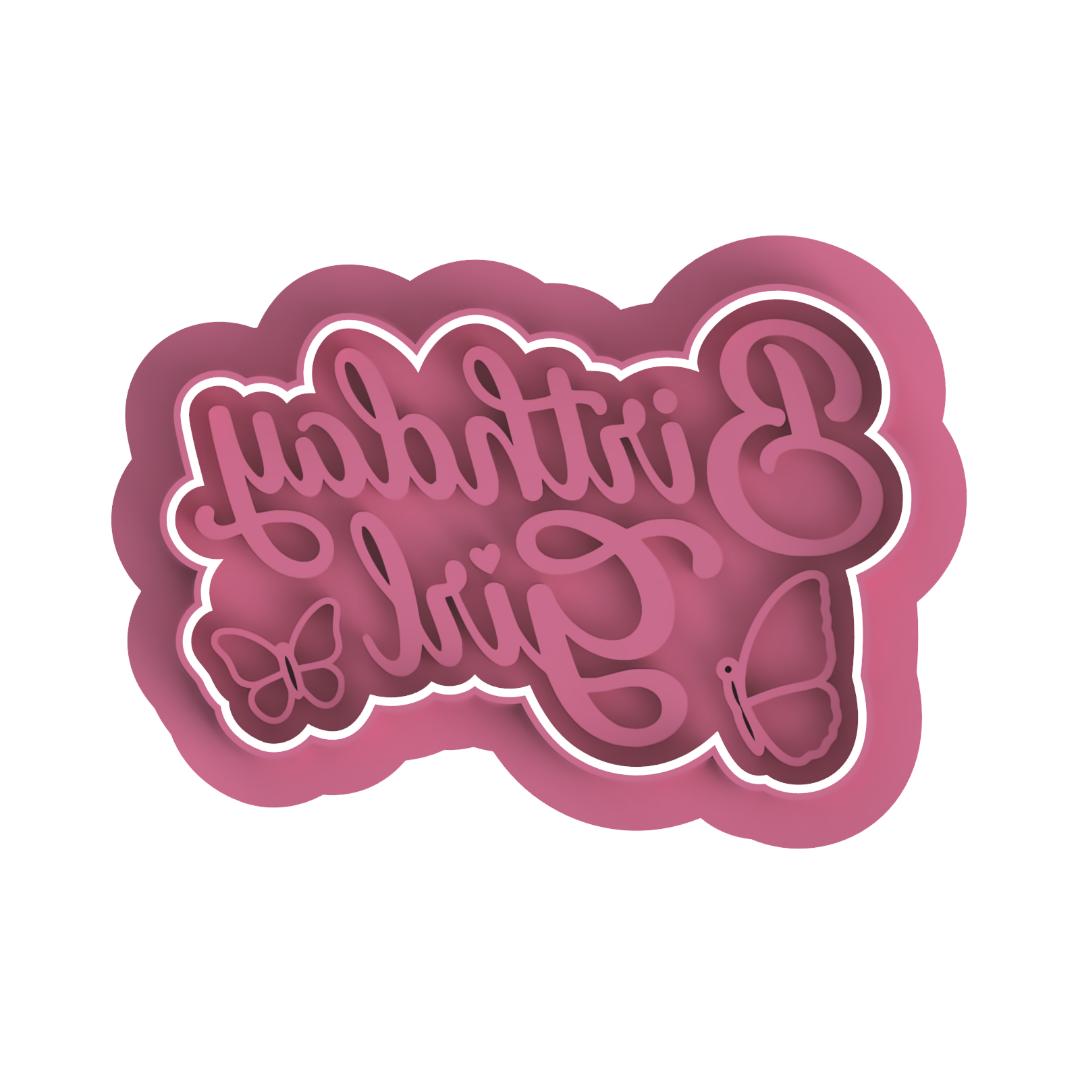Birthday Girl with Butterflies stamp/cutter