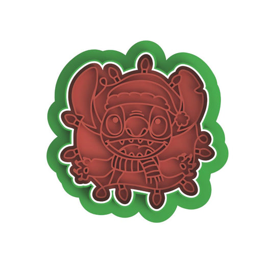 Stitch with Xmas Lights Cutter/Stamp