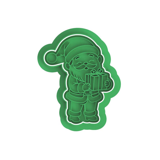 Santa with gift box Cutter/Stamp