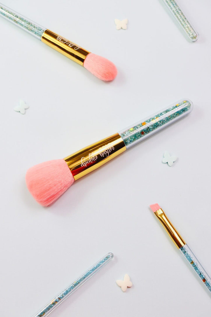 MINT AND PINK 5 PC BRUSH SET